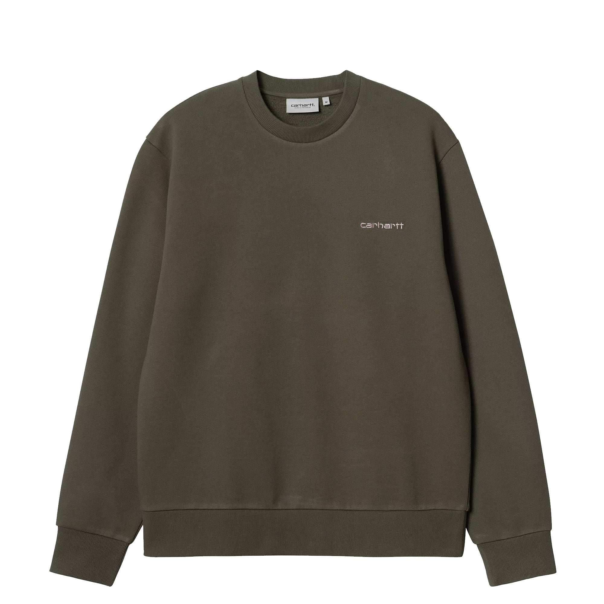 Script Embroidery Sweat Green