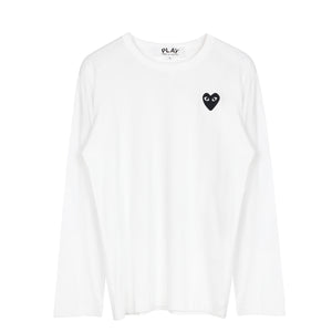 Black Heart Logo LS T-Shirt White