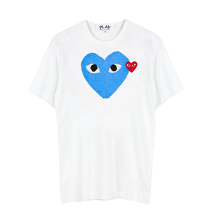 Blue Heart-Print T-Shirt