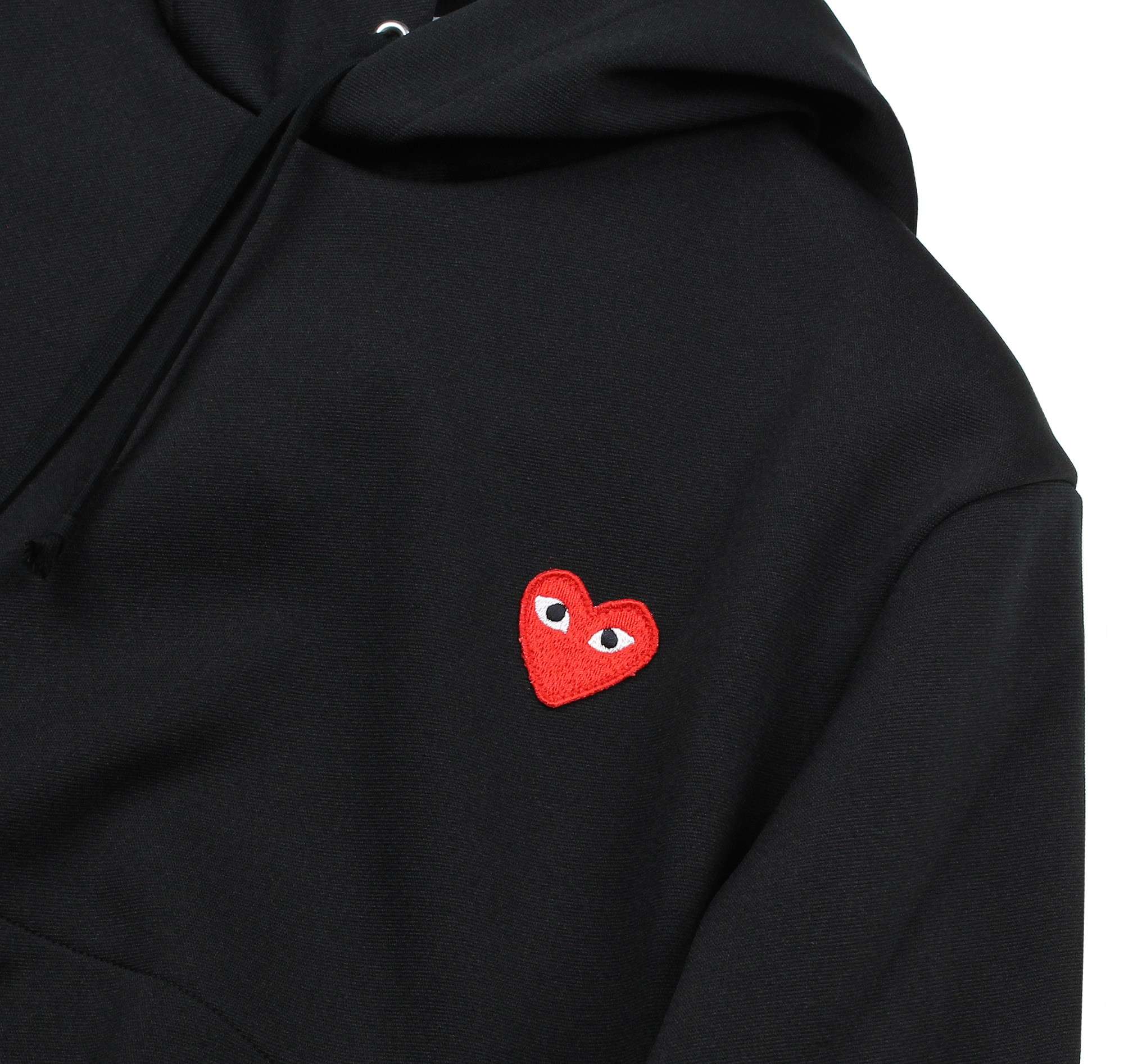 Heart Applique Hoodie Black