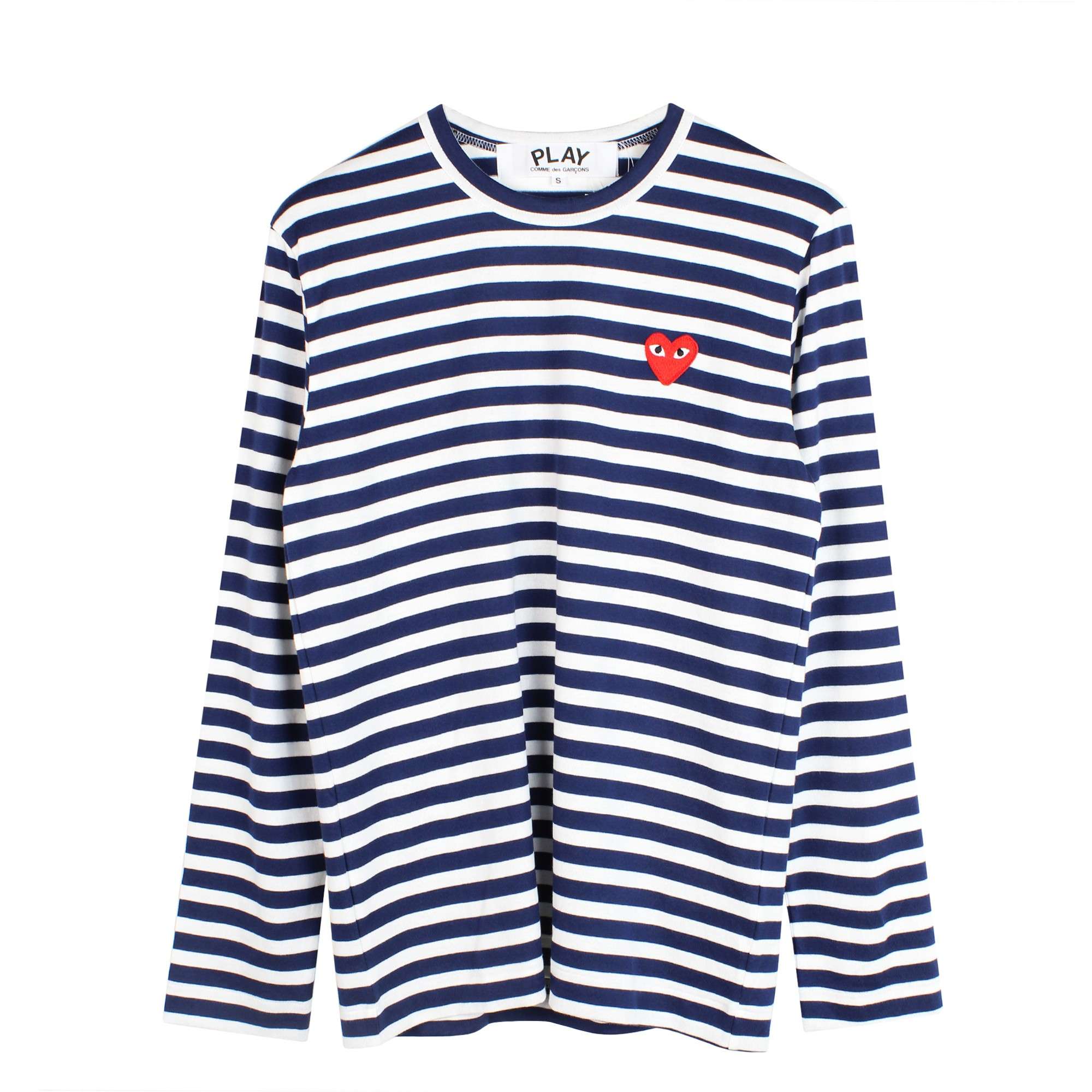 Striped Heart Logo Top Navy