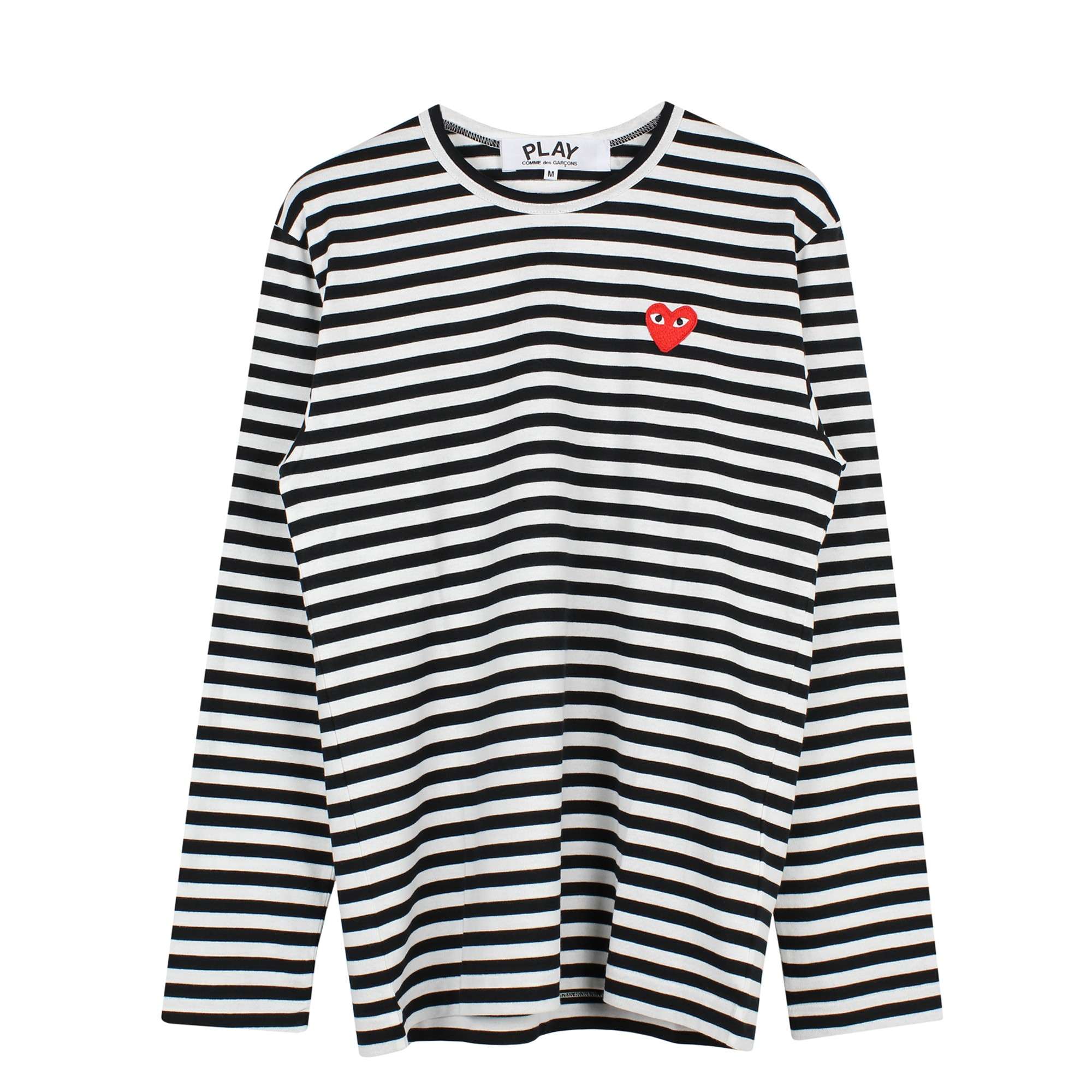 Striped Heart Logo Top Black