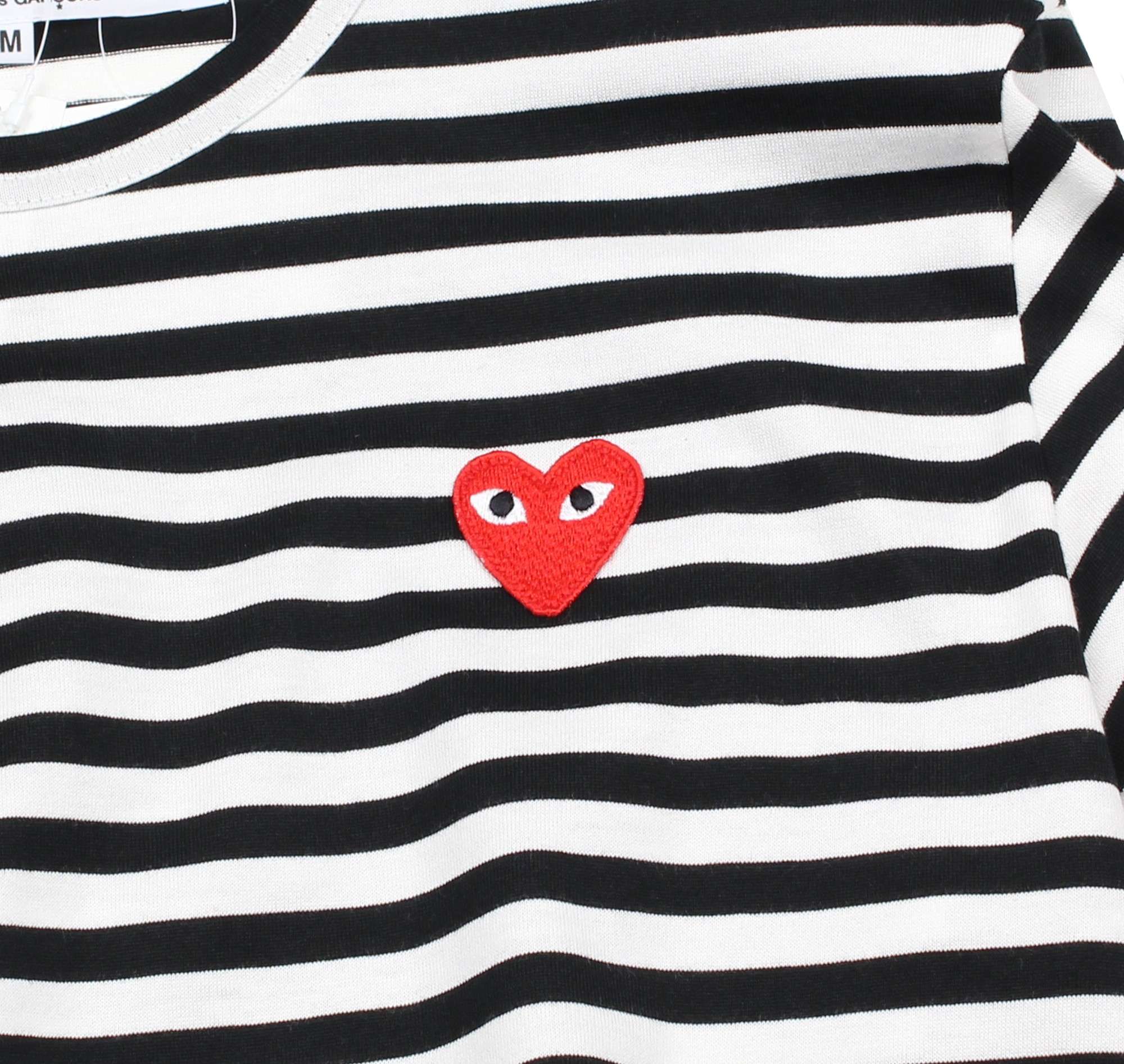 Striped Heart Logo Top Black