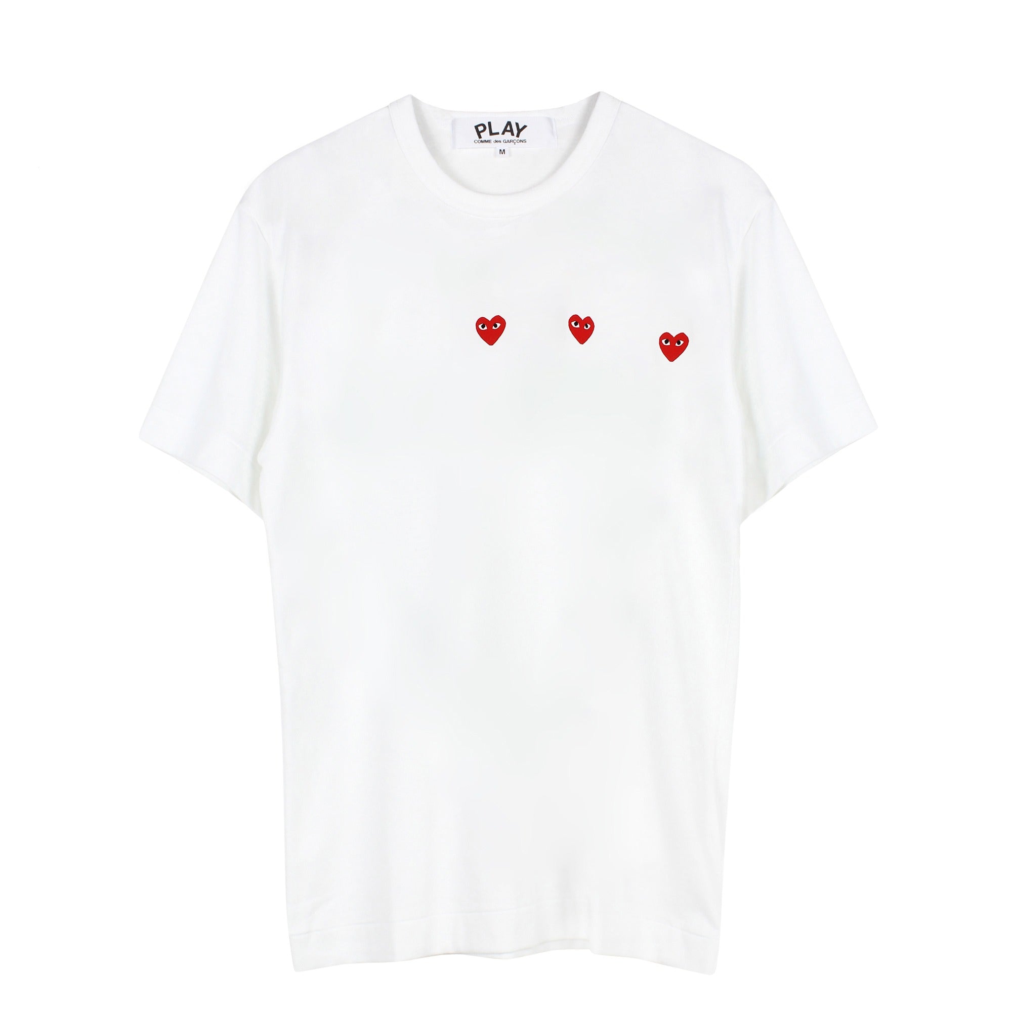 Triple Heart-Print T-Shirt White