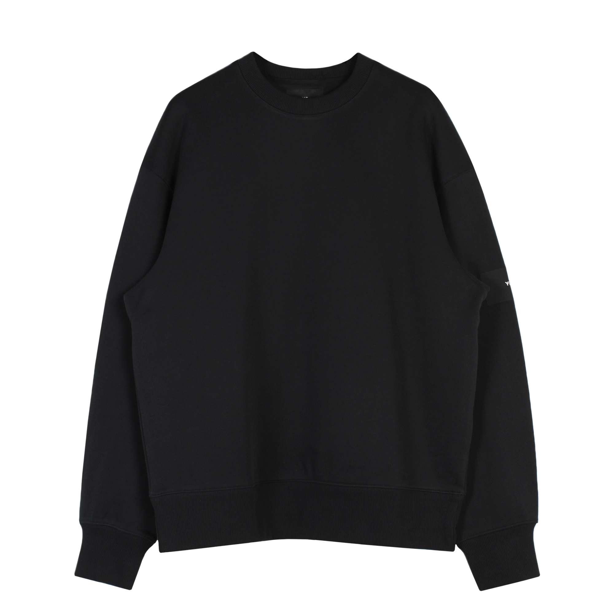 Organic Cotton Terry Crew Sweater Black