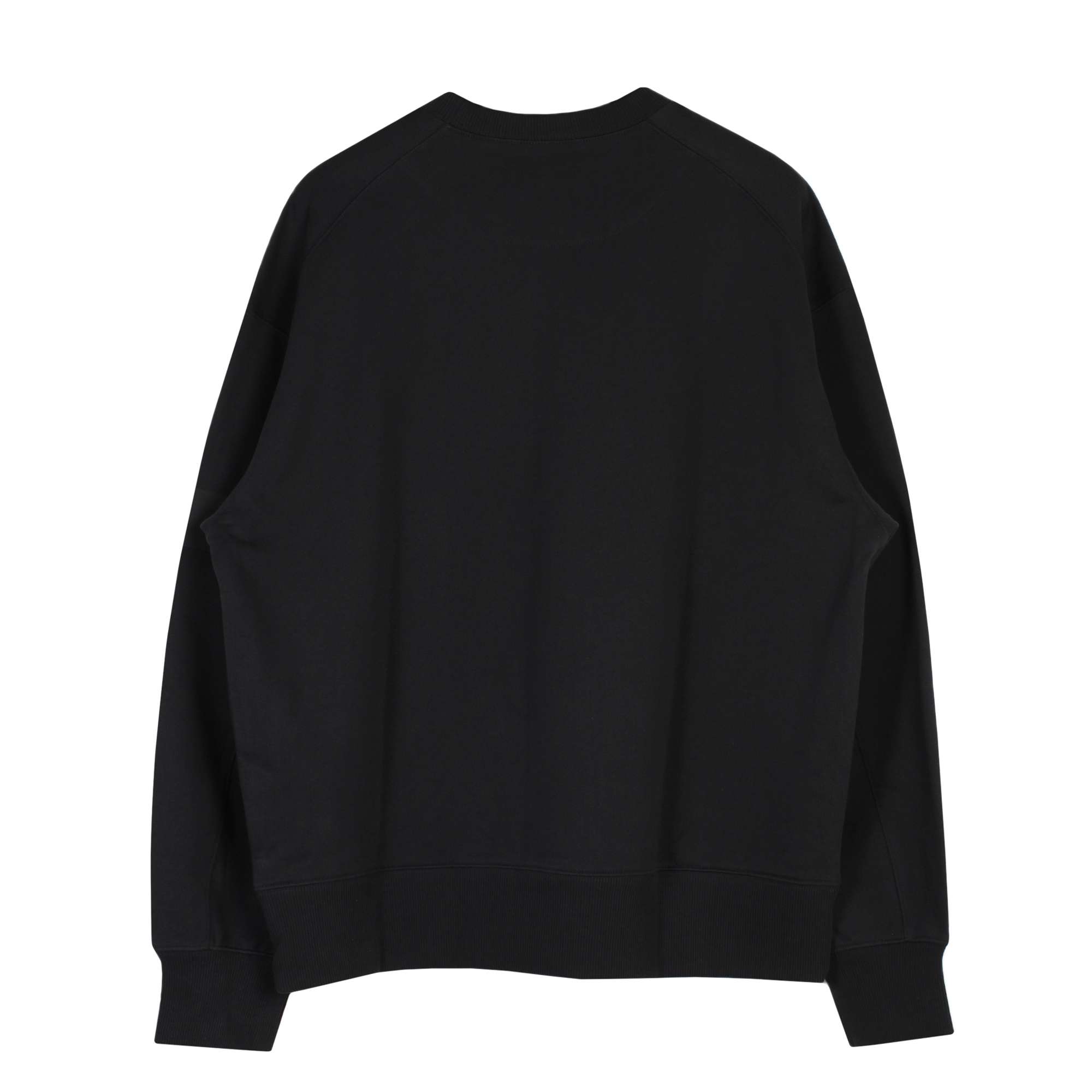 Organic Cotton Terry Crew Sweater Black