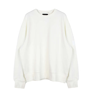 Organic Cotton Terry Crew Sweater White